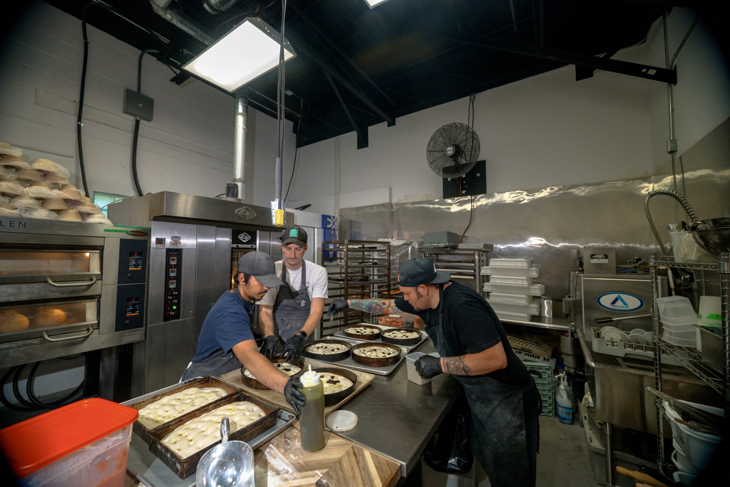 Bakers at work on the bench at Penelope Bakehouse in Scarborough